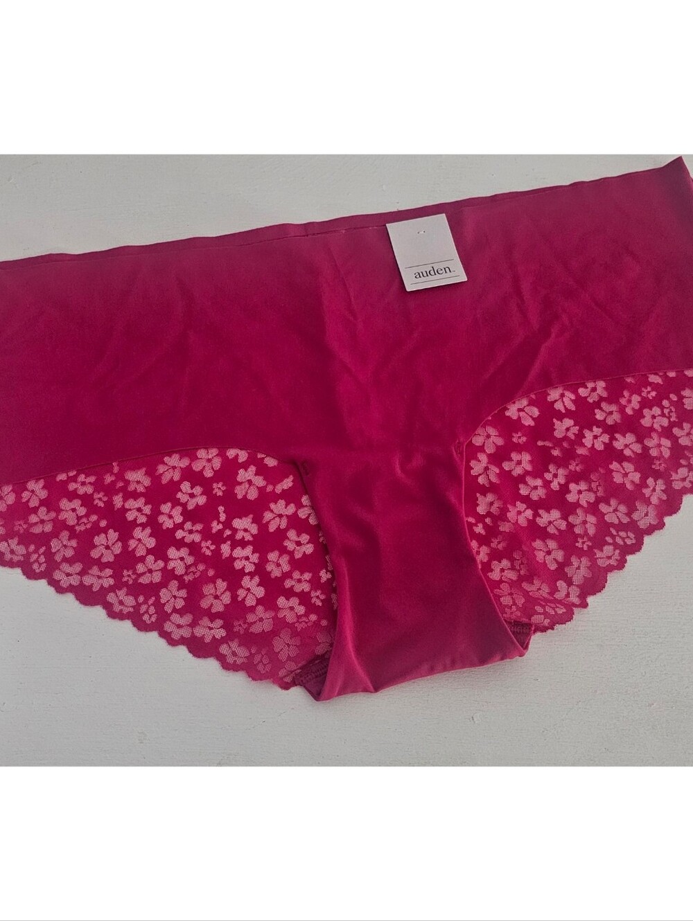 NWT Auden Seamless Lace Hipster Panty - Fuchsia Pink